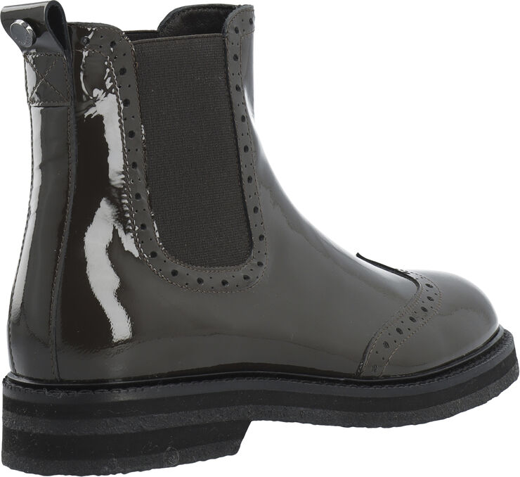 Cashott CASBETTY Brogue Chelsea Boot Patent Coffee