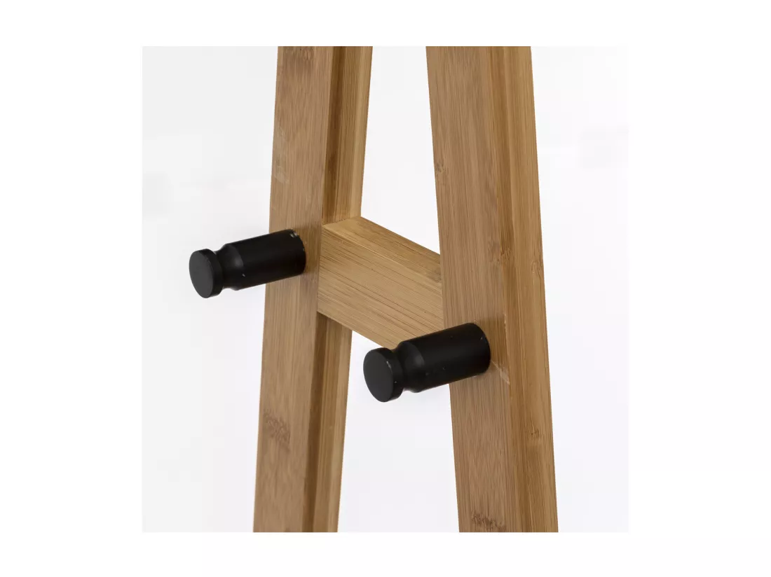 Penderie Portant à vêtements en Bambou avec 2 étagères H 163 cm