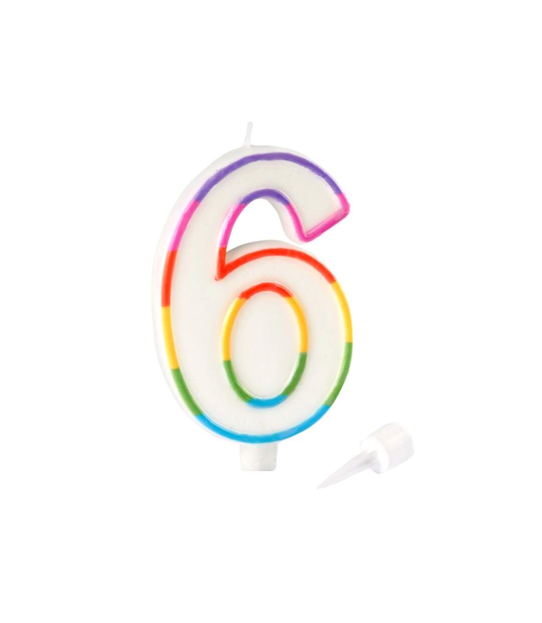 Paris Prix - Bougie D'anniversaire chiffre 6 10cm Multicolore