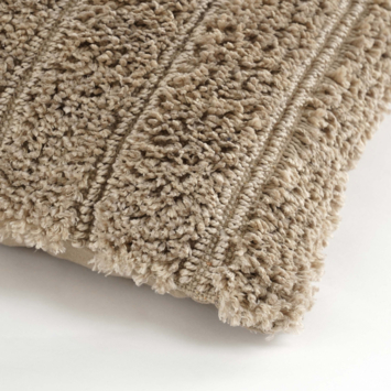 Kussen pluche streep beige 45 x 45 cm
