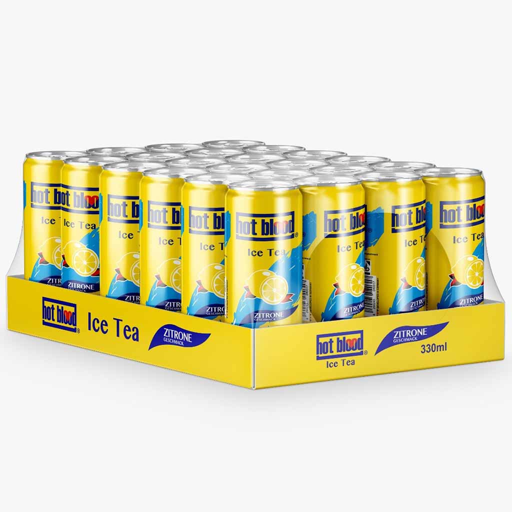 hot blood Ice Tea Zitrone Dosen 24 x 330ml MHD:5.7.26