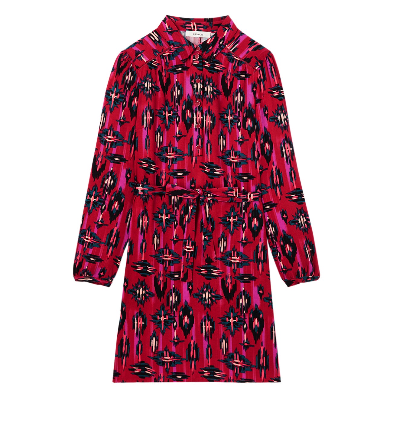 Robe-chemise courte Femme - Imprimé framboise