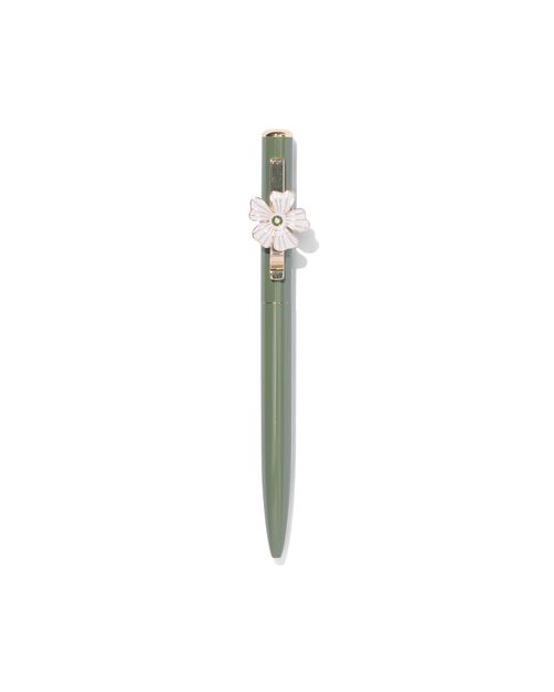 stylo à bille rechargeable à encre bleue avec fleur