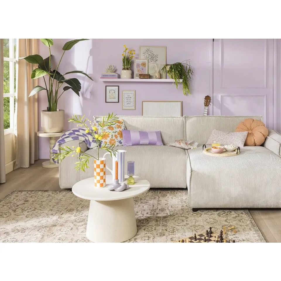 Bank Brooklyn met chaise longue rechts - Soop - crème