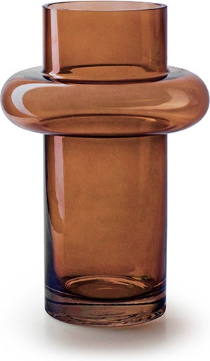 Jodeco vaas op voet Charles bruin D 17 H 25 cm