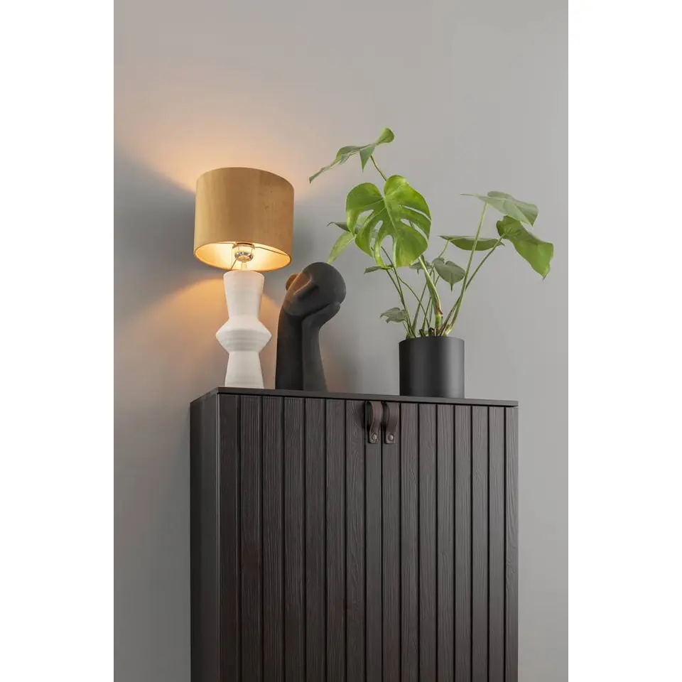 Beeld hoofd Laurens - zwart - keramiek - 35x19x9 cm