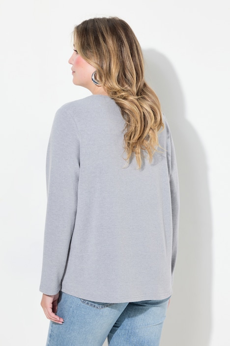 Pullover, A-Linie, Spitzeneinsatz, Langarm