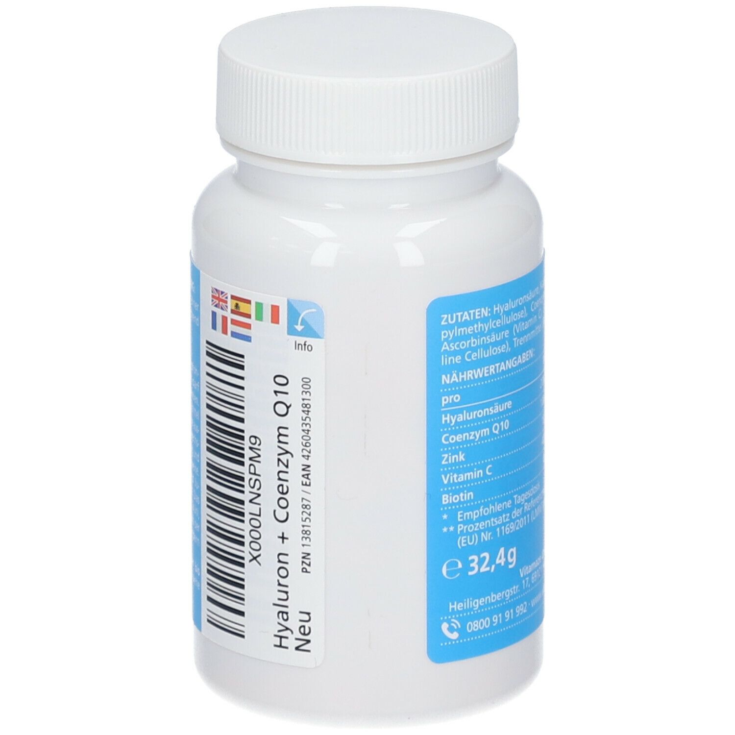 HYALURONSÄURE 200 mg hochdosiert + Coenzym Q10 vegan