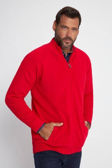 Strickjacke, Stehkragen, Zipper