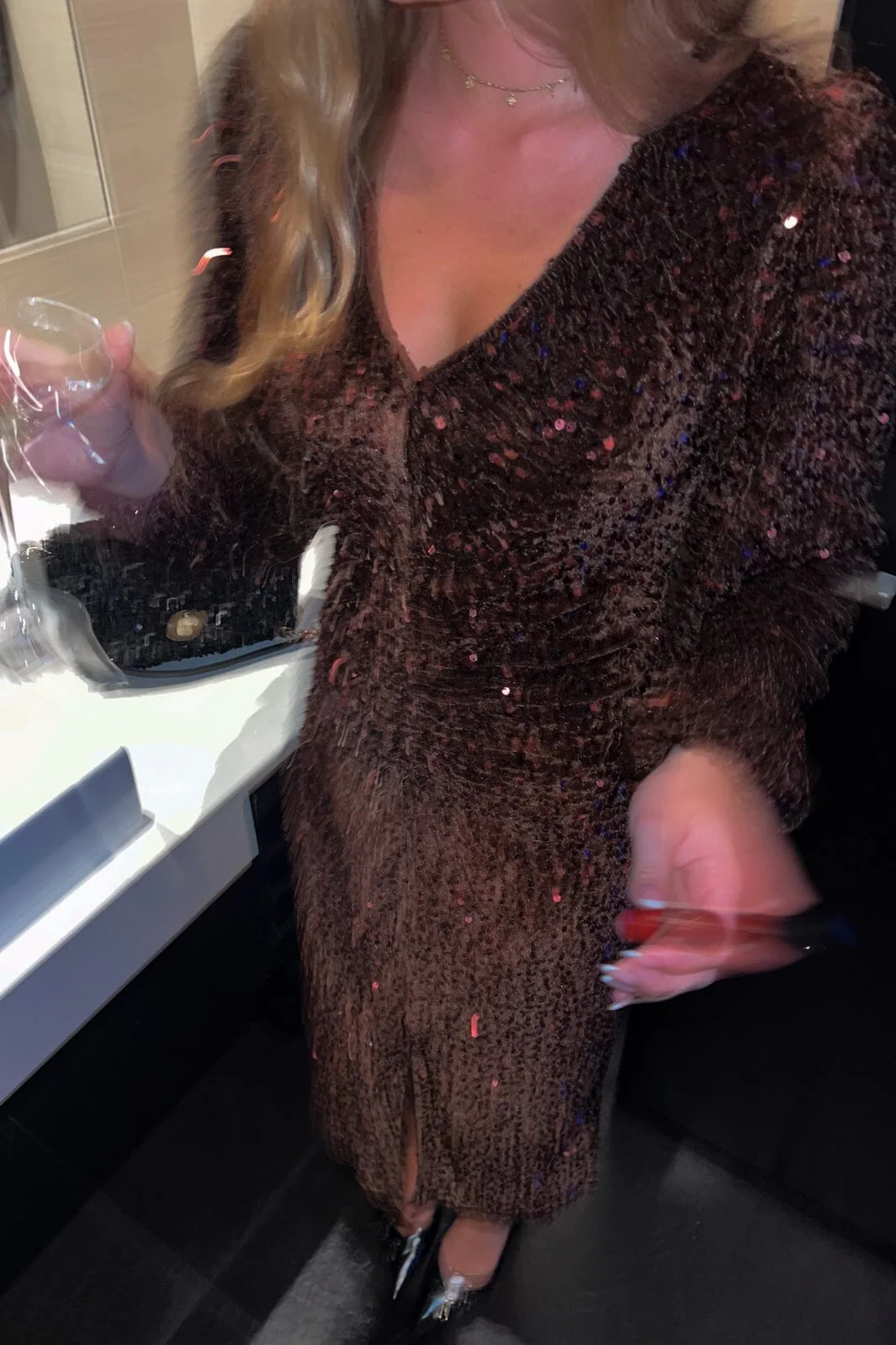 Noella Teagan Lg Dress 1021 chocolate brown