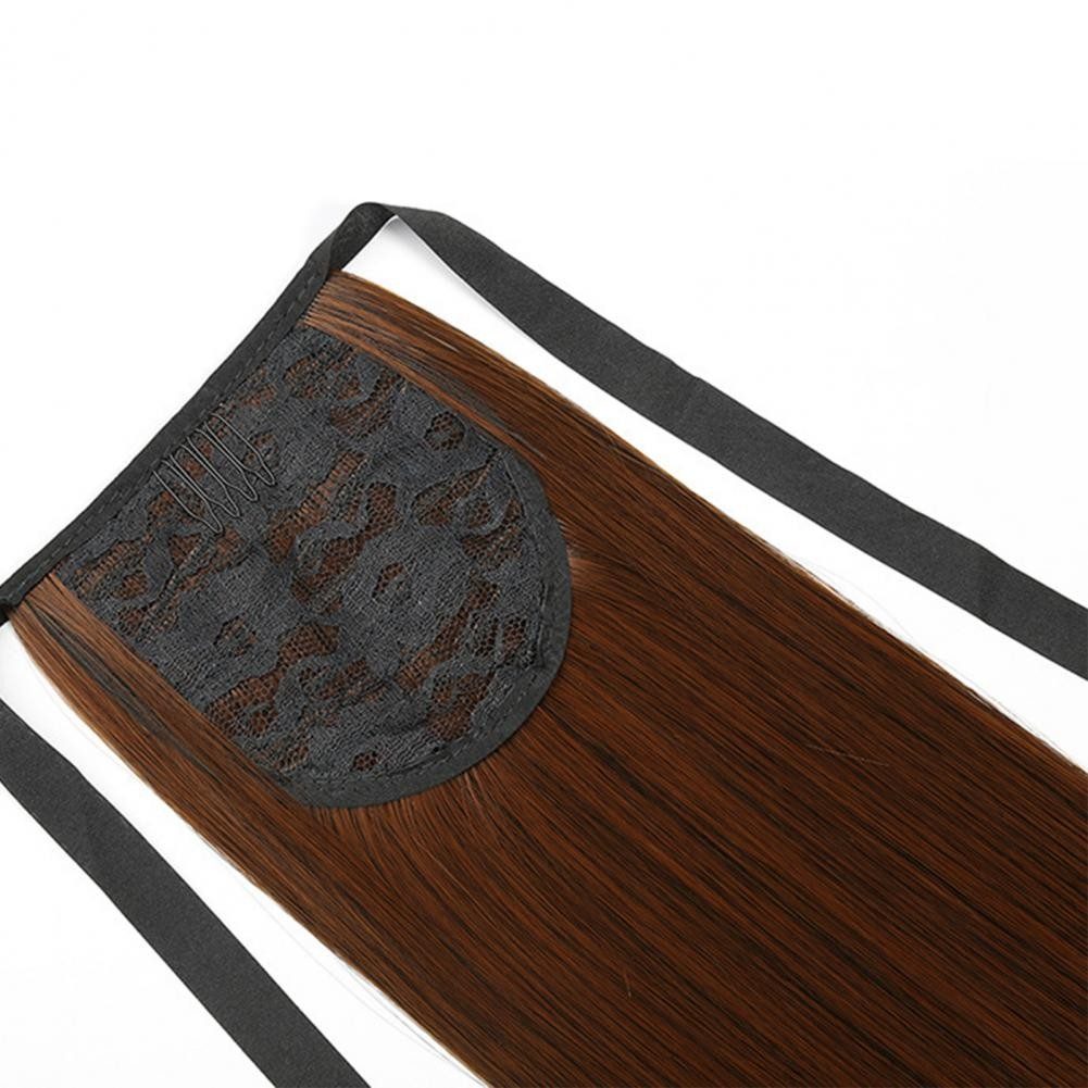 (58cm) Kunsthaar Extensions Pferdeschwanz Haarverlängerung Locken - Braun