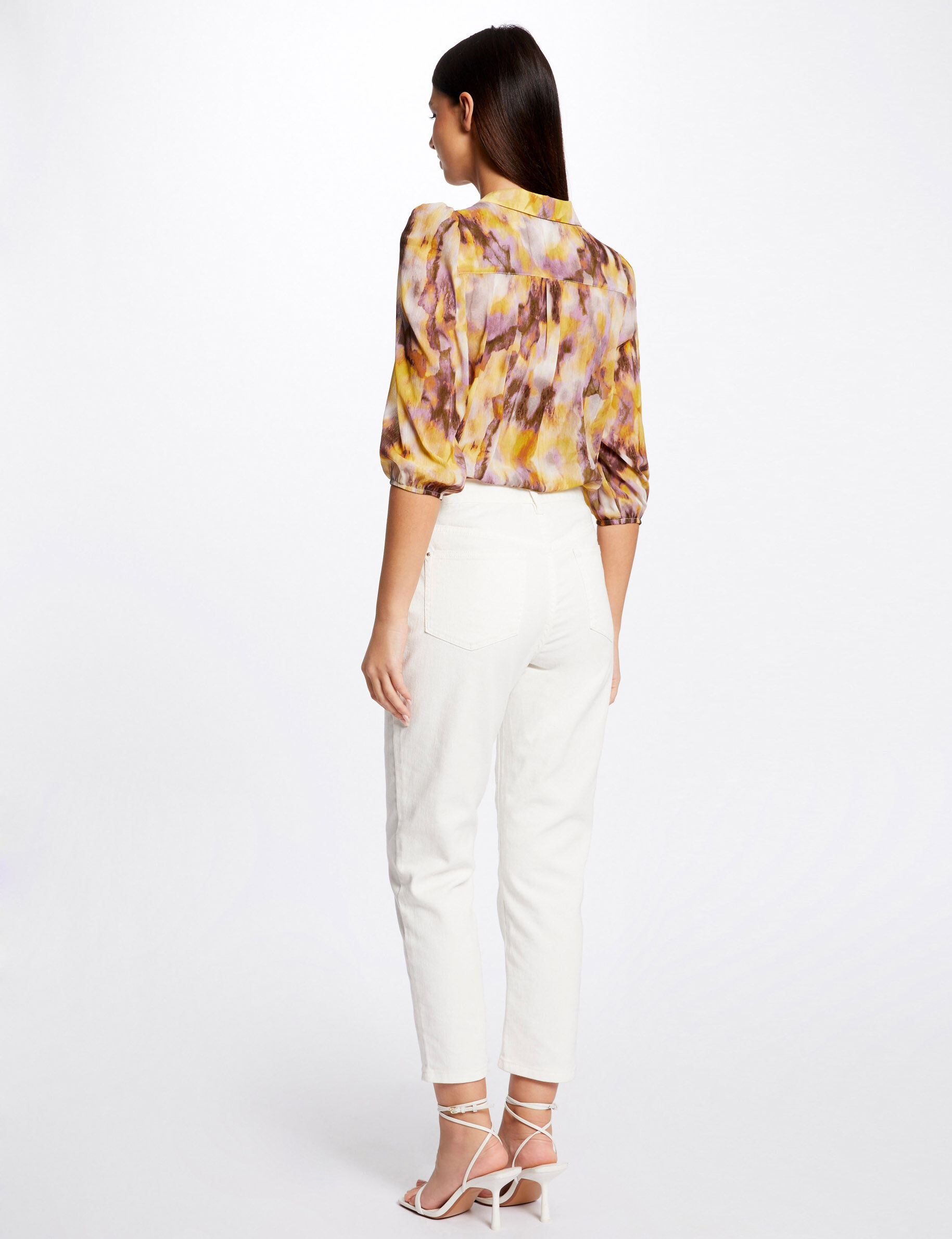 Chemise manches 3/4 imprimé abstrait multico femme - multico