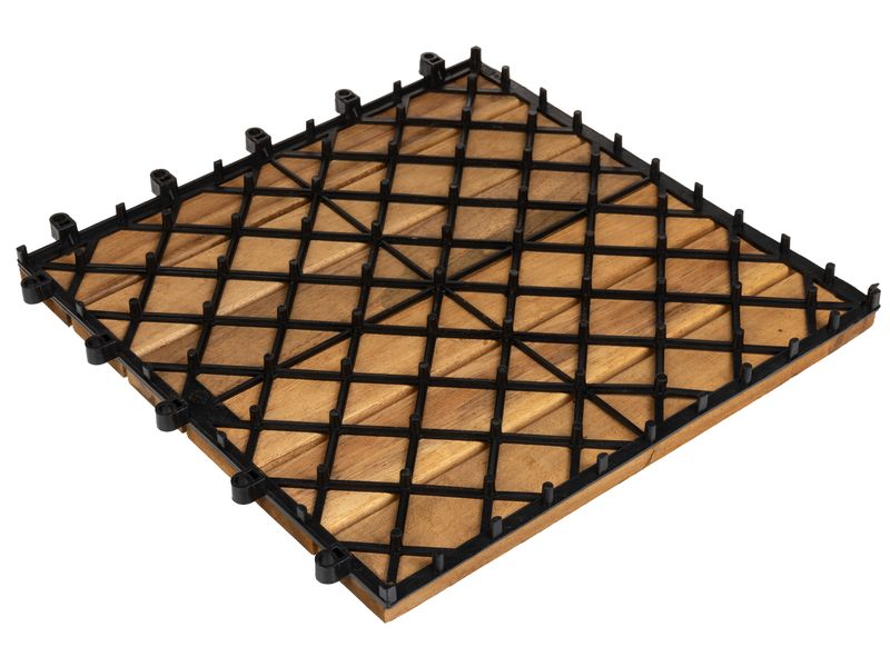 COCON Balkon-& Terrassenplatten Akazie, 30 x 30 cm, 6 Stück Set aus 6 Holzfliesen