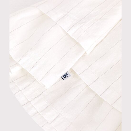 Robe cérémonie bébé en coton léger manches courtes   Ecume        de               Petit Bateau