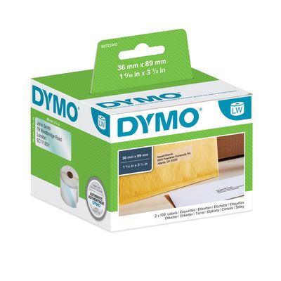 Dymo LabelWriter - Ruban d'étiquettes auto-adhésives - 1 rouleau de 260 étiquettes (36 x 89 mm) - fond blanc écriture noire