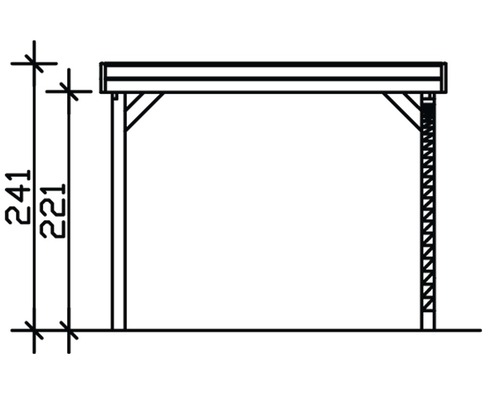 SKAN HOLZ Friesland enkele carport met inrijboog en paalankers, 314x555 cm, notenhout