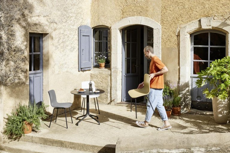 Vitra HAL RE stoel basic dark onderstel ivy