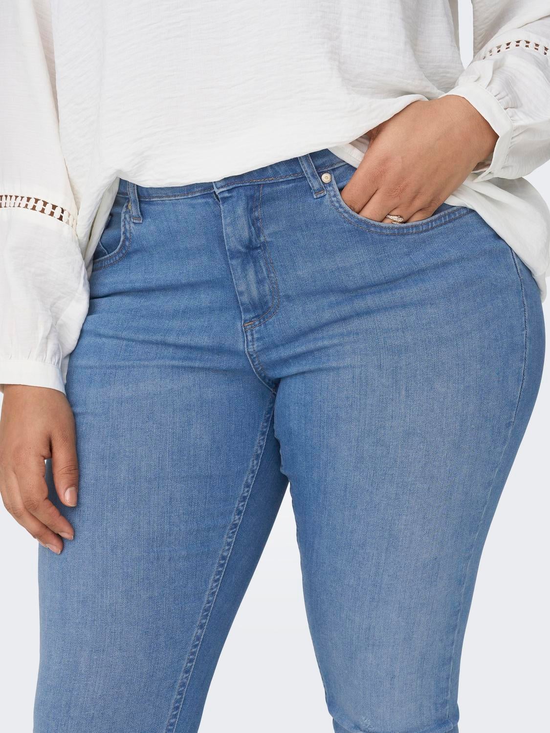 CARWILLY Mittlere Taille Skinny Fit Jeans Light Medium Blue Denim