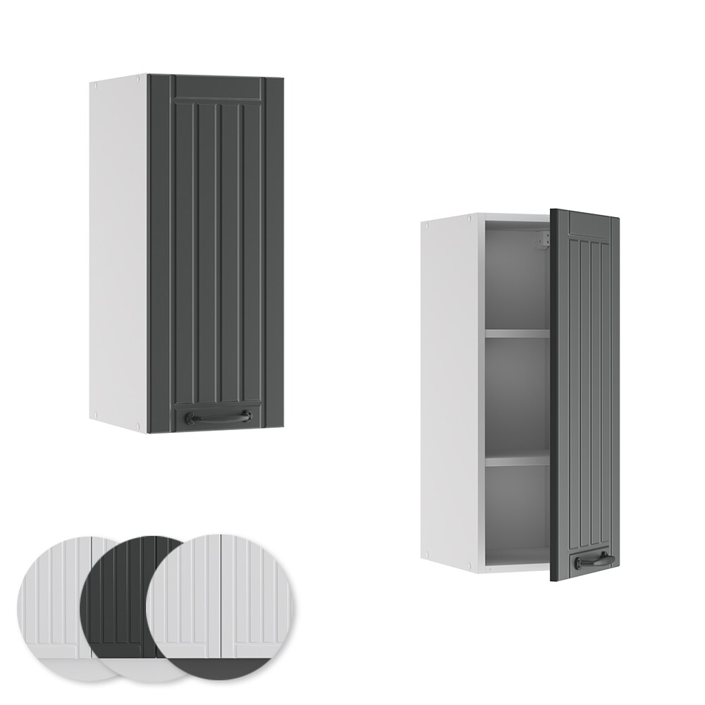 Vicco Hängeschrank Küchenschrank Küchenmöbel Fame-Line Landhaus Weiß Anthrazit 30 cm modern