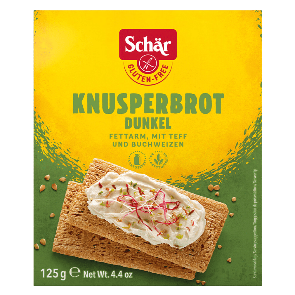 SCHAER Knusperbrot dunkel<br>125 g, glutenfrei