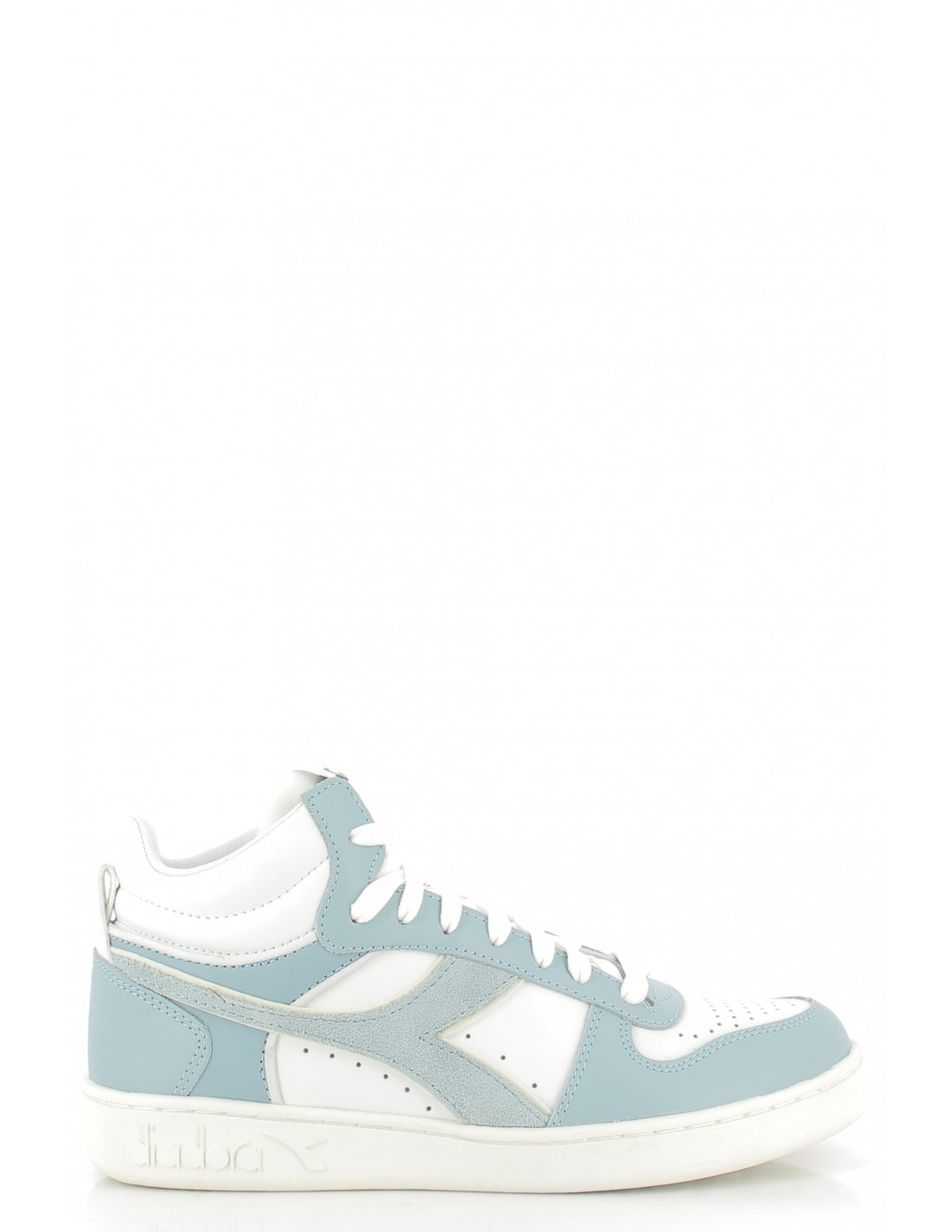 diadora Sneakers montantes femme magic demi leather cuir blanc/bleu