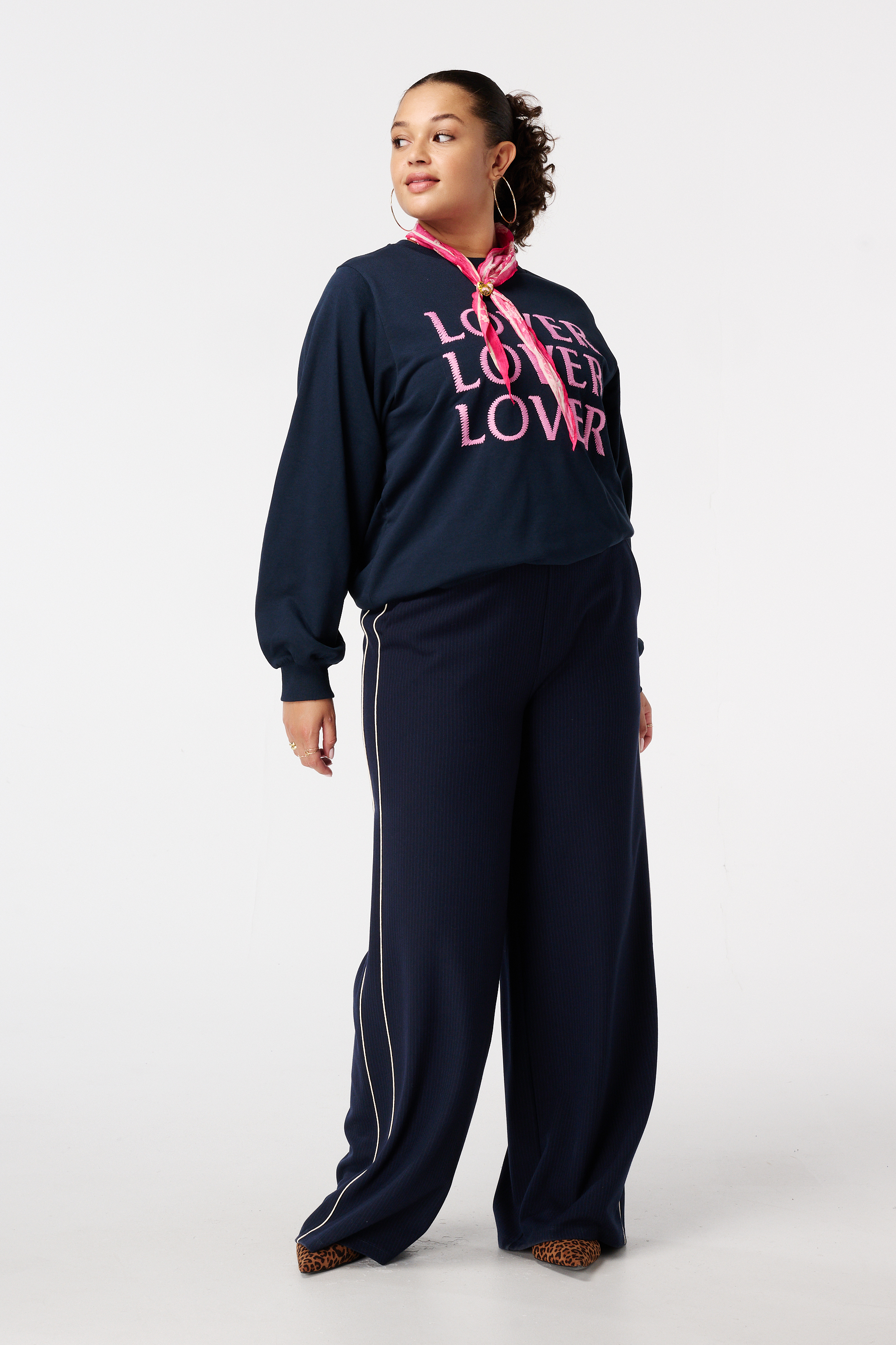 Sweater met print Navy blauw