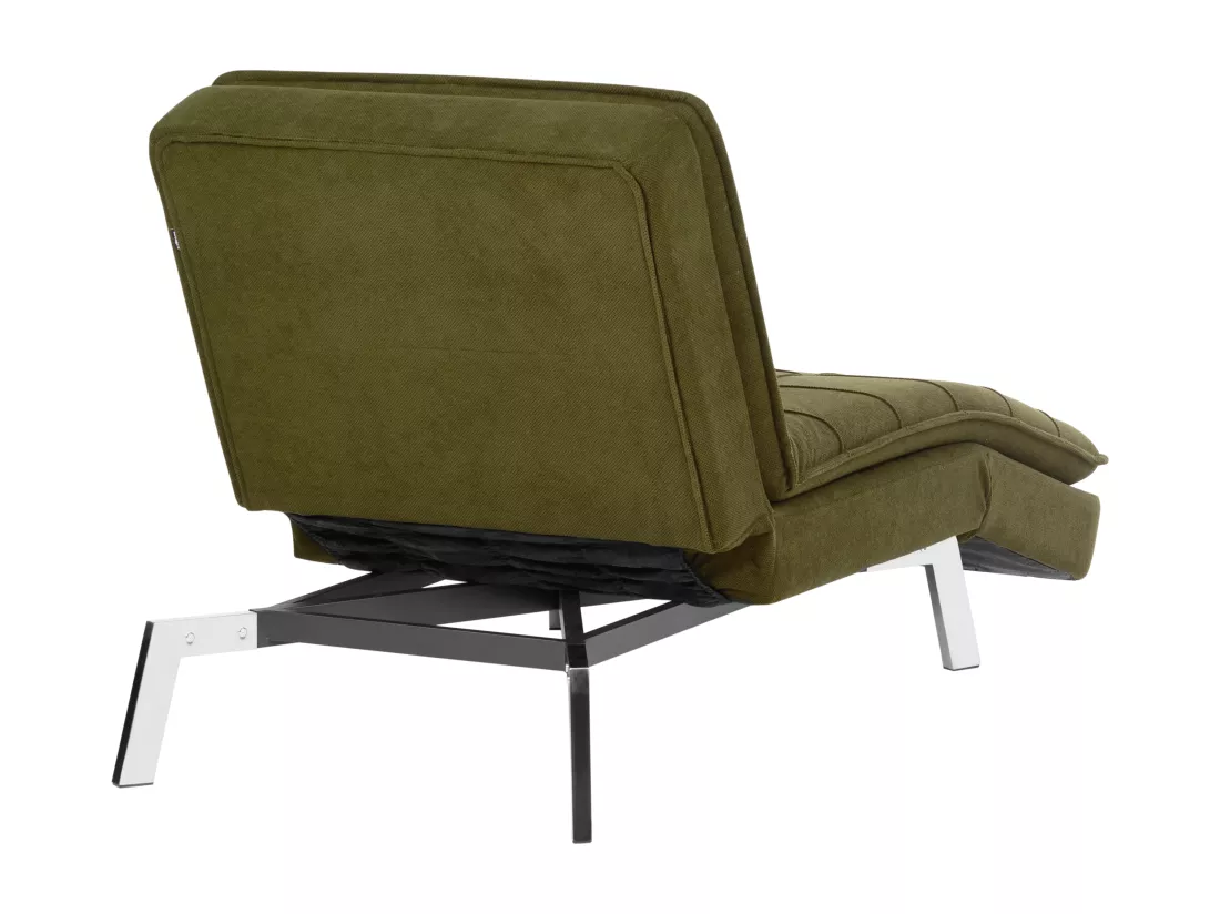 Chaise longue en tissu vert LOIRET