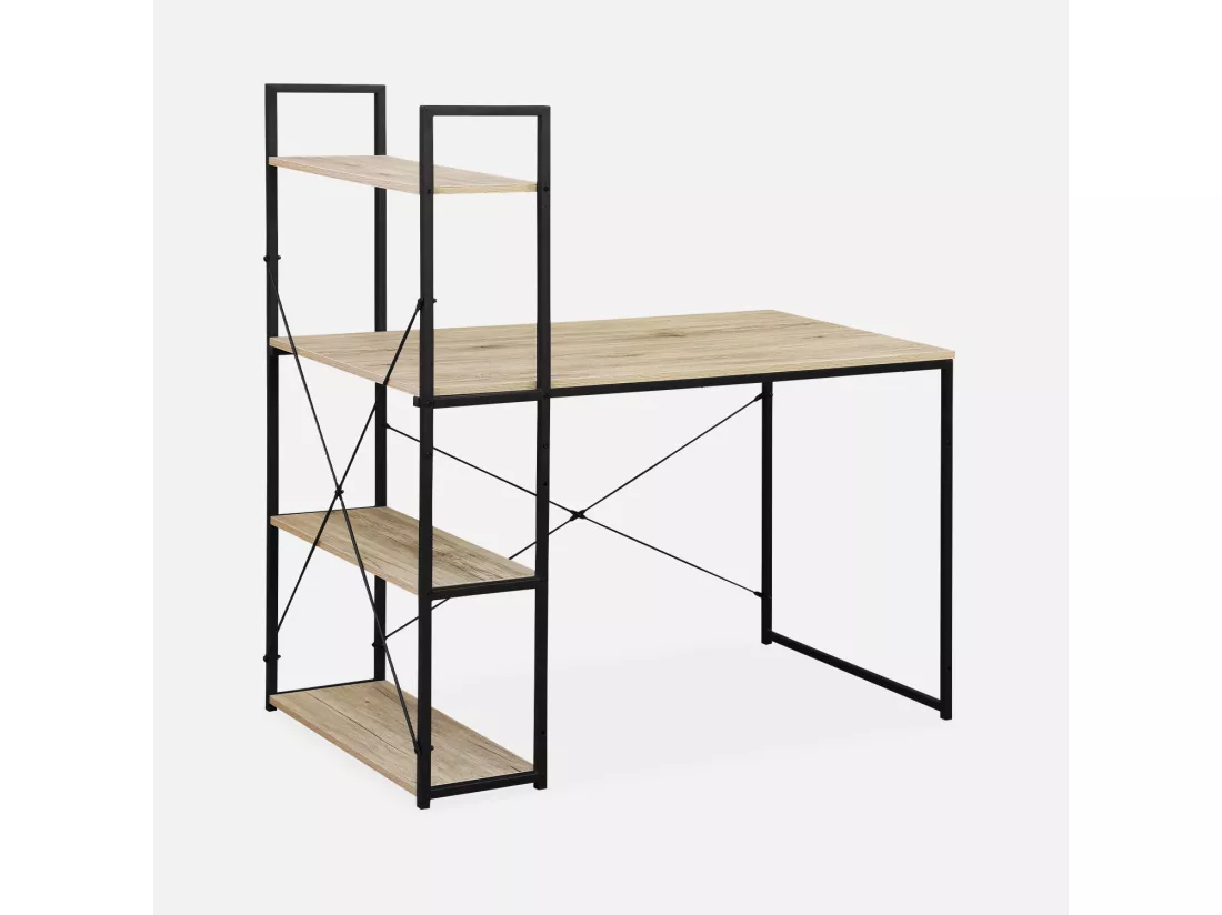 Bureau bibliothèque. Loft. 1 bureau. 3 étagères L 113 cm x l 60 cm x H 120 cm