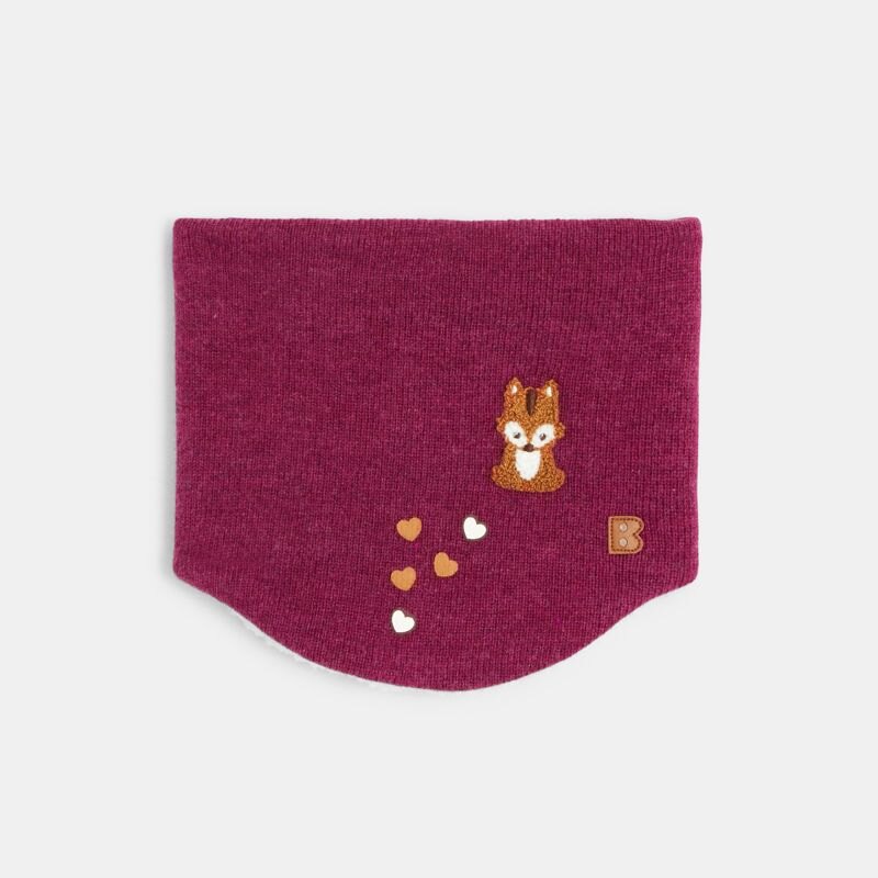 Snood tricot doublé soft boa rose bébé fille Rose