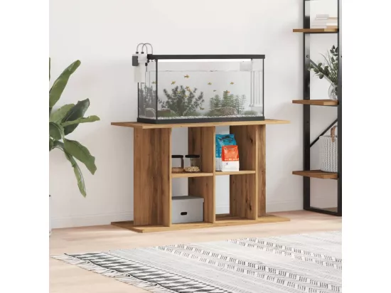 Support d'aquarium chêne artisanal 100x40x60 cm bois ingénierie