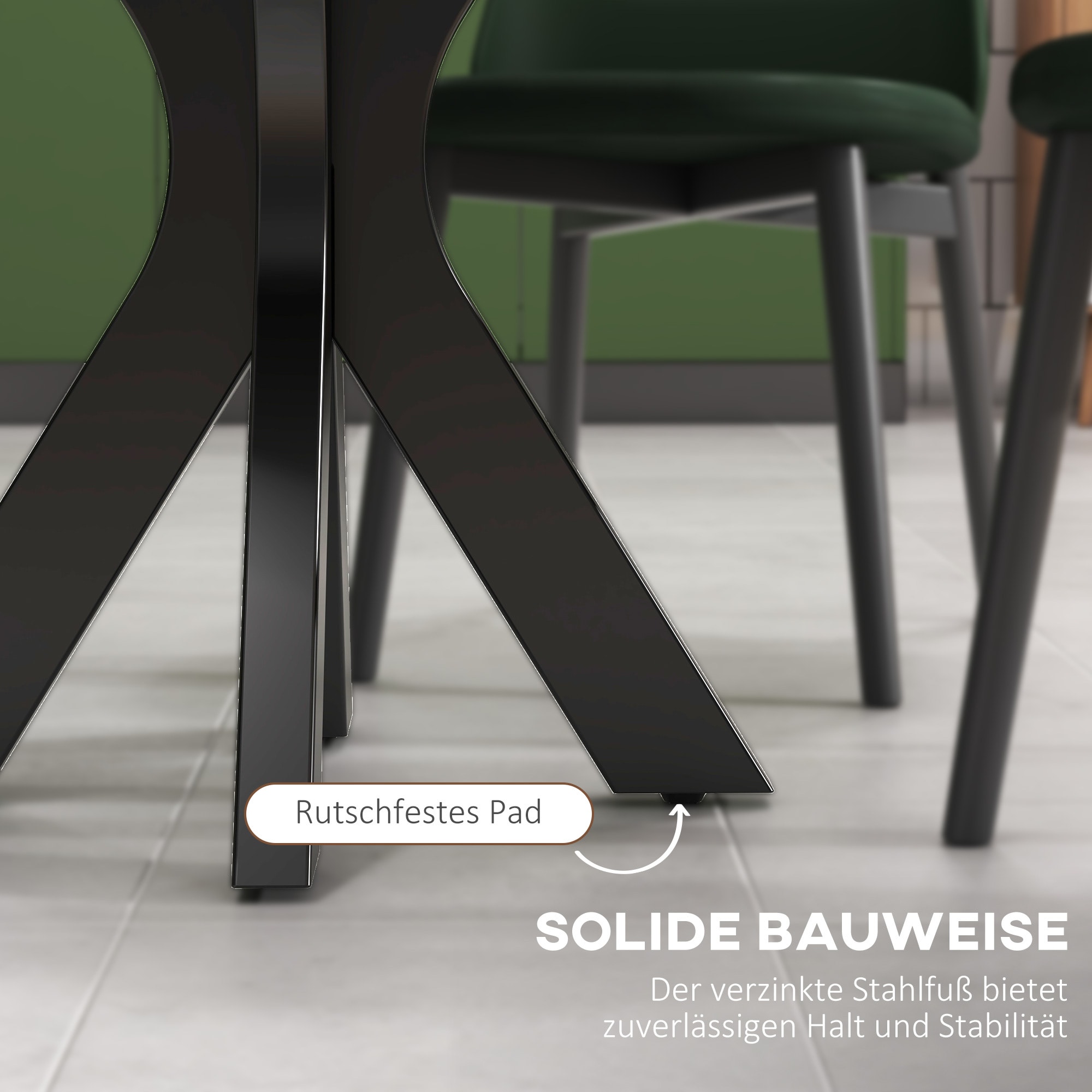HOMCOM Bartisch mit rutschfesten Fußpad transparent Ø60 x 102H cm