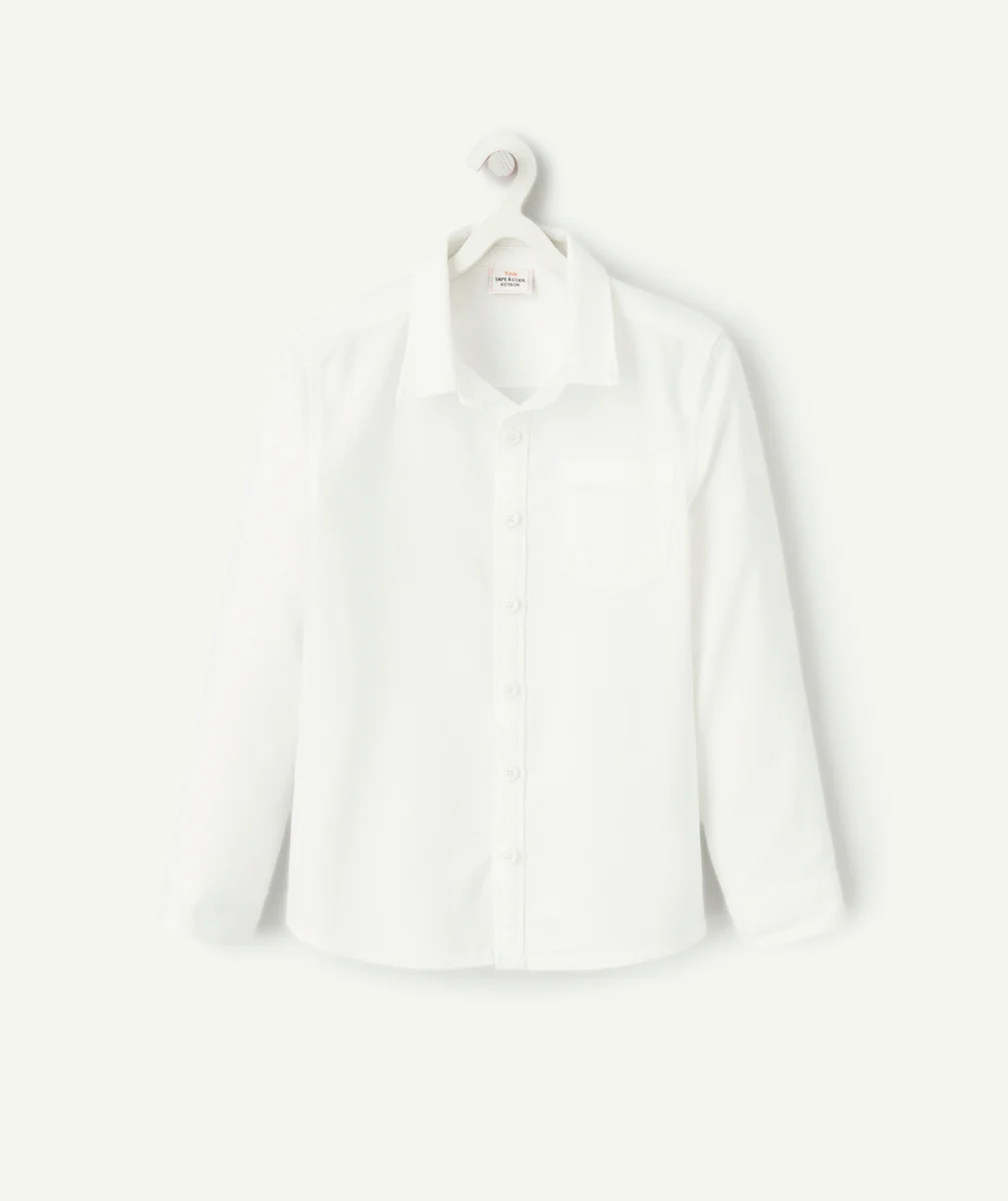 CHEMISE MANCHES LONGUES GARÇON EN COTON BIO BLANC