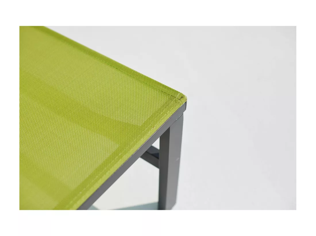 Lot de 2 transats de jardin gris/vert BARI