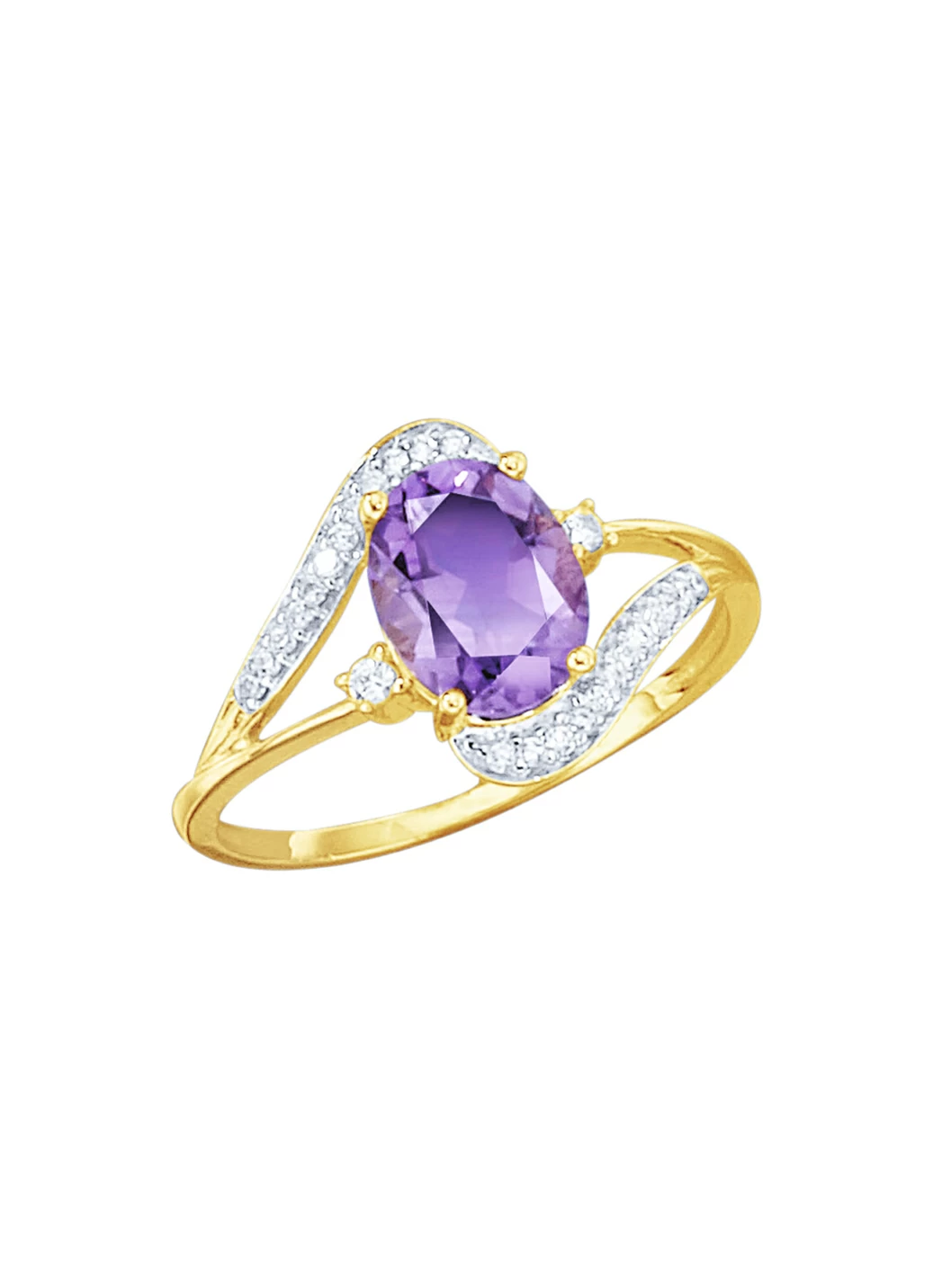 Damenring mit echt Amethyst