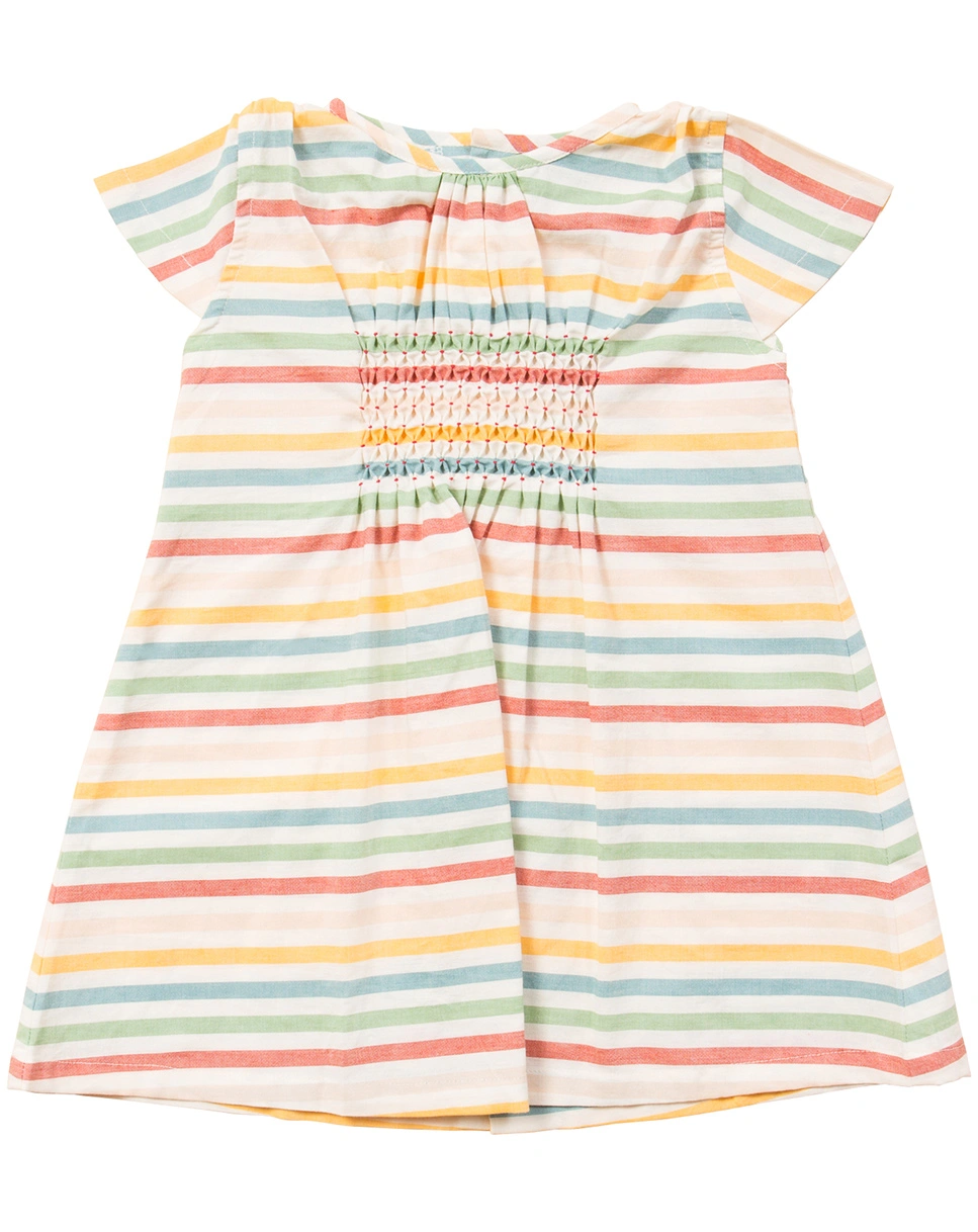 Kurzarmkleid RAINBOW STRIPES in bunt