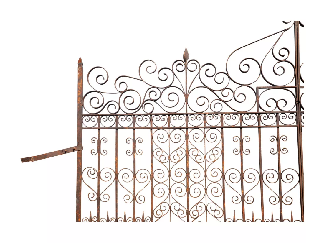 BISCOTTINI Portail en fer - Fer massif avec détails ornementaux - Clôture en fer - Portail en métal - Porte décorative - Portail d'entrée - 360x10x300cm