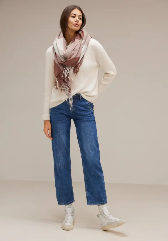 Schal mit Karomuster - light glowy brown
