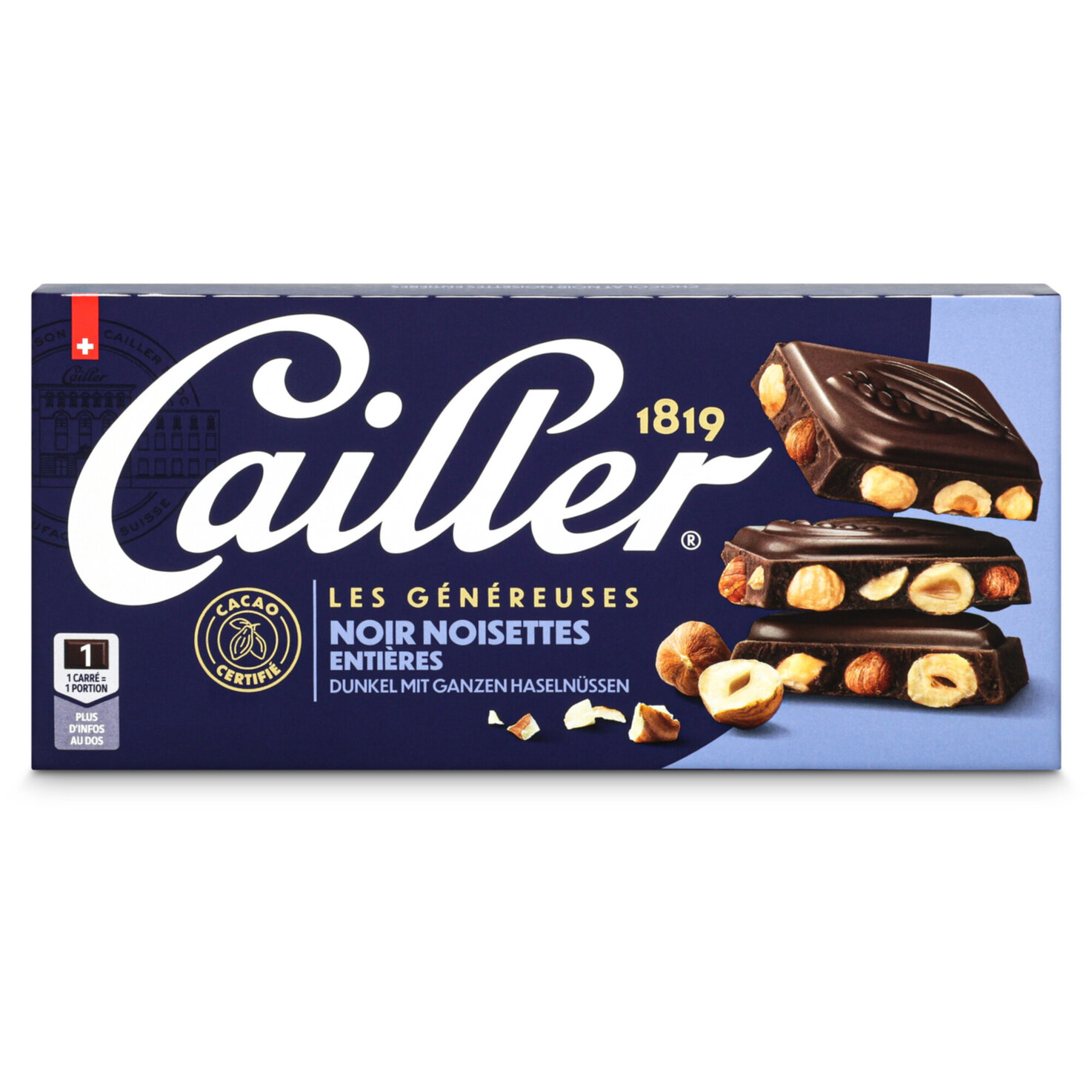 Cailler Tafelschokolade Dunkel mit Haselnüssen