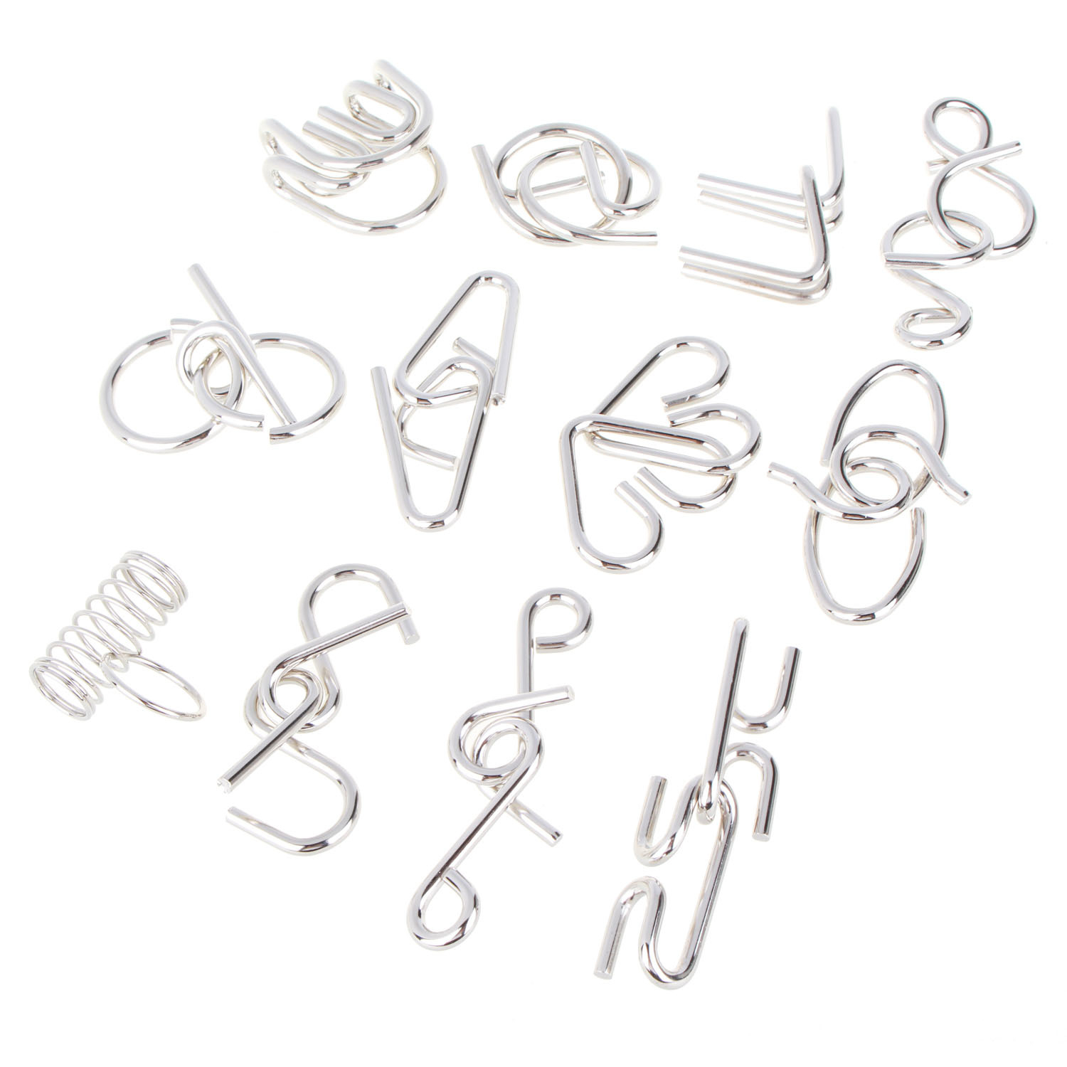 Metall Geduld Knobelspiel IQ Geschicklichkeits Spiel - Silber