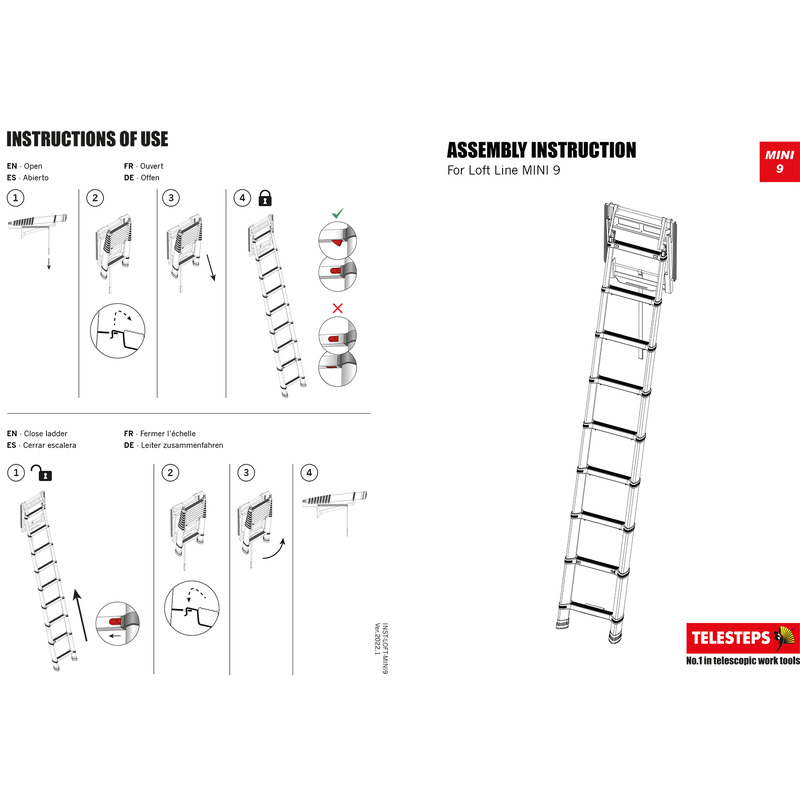 Telesteps Loft Line zoldertrap 9 treden