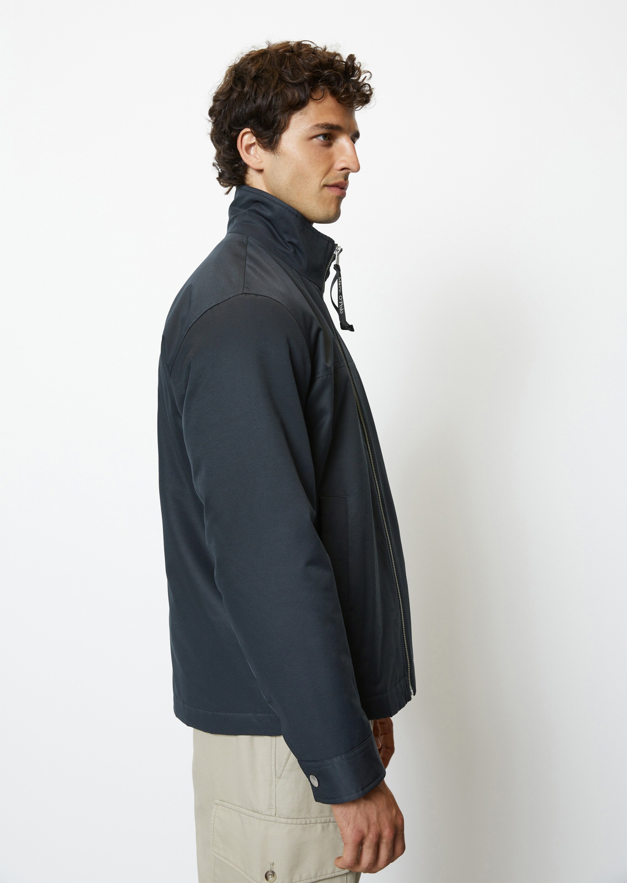 Stehkragen-Jacke regular in Micro-Twill-Qualität
