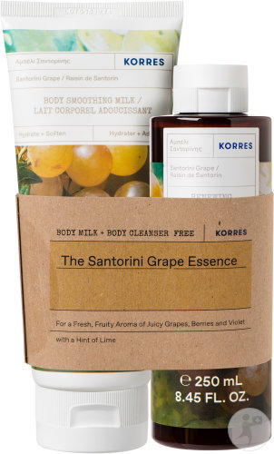 Korres Raisin De Santorin Lait Corps Adoucissant 200ml + Nettoyant Corporel Renouvelant 250ml Gratui
