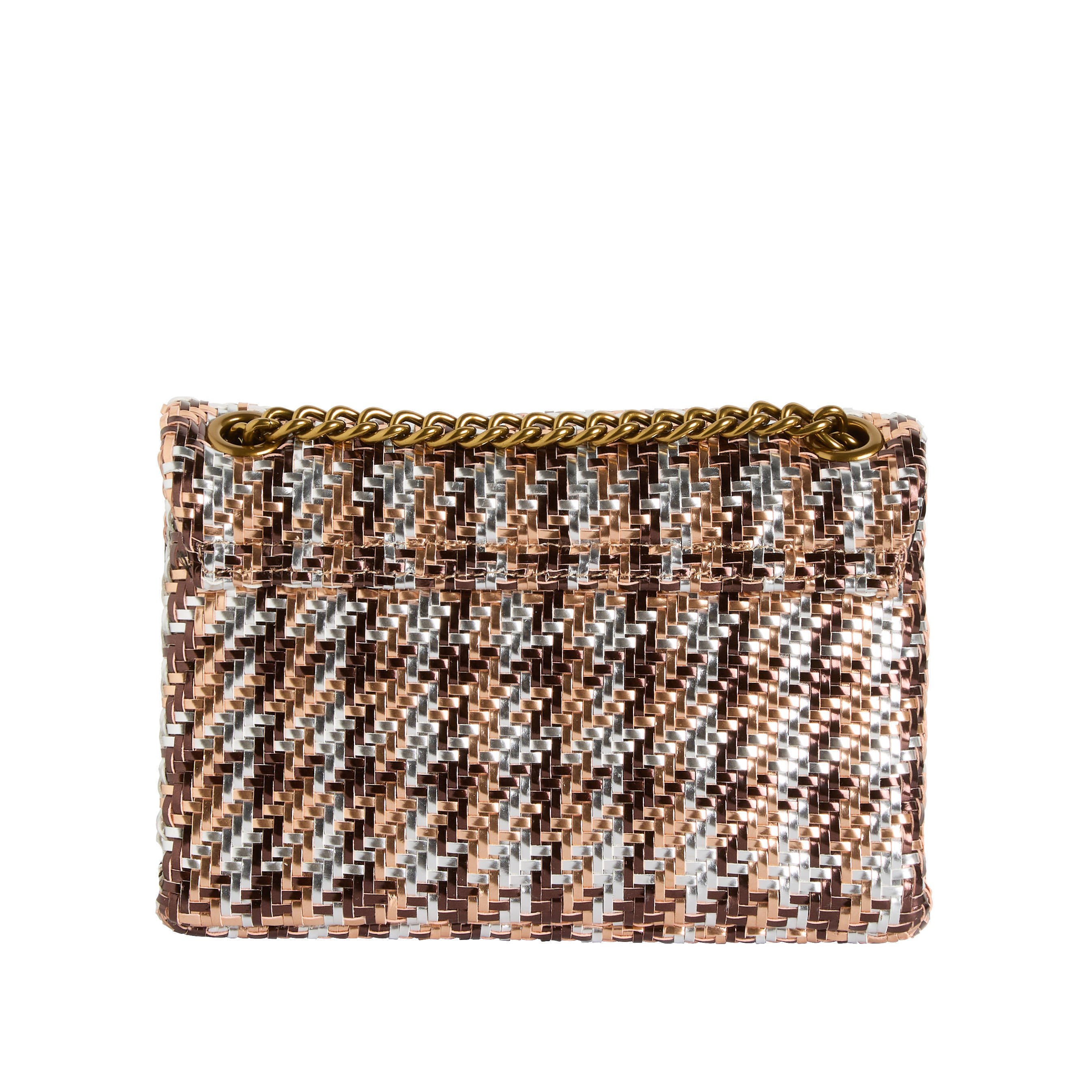 Kurt Geiger gevlochten crossbody tas Mini Kensington bronskleurig