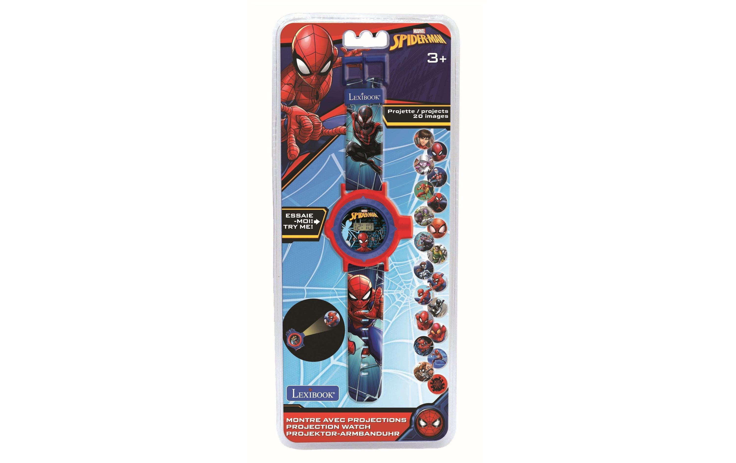 Spider-Man Digital-ProjektionsuhrEine 2-in-1-Uhr mit digitalem Bildschirm