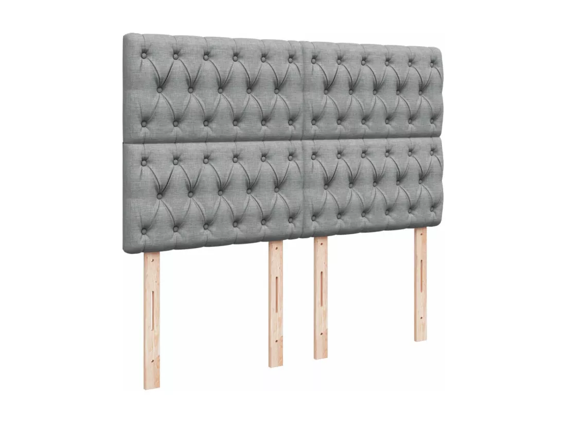 Sommier à lattes de lit avec matelas Gris clair 160x200cm Tissu