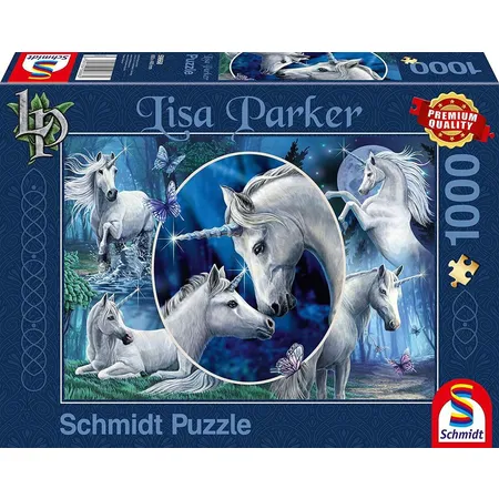 Schmidt Spiele Puzzle - Lisa Parker, Anmutige Einhörner, 1000 Teile