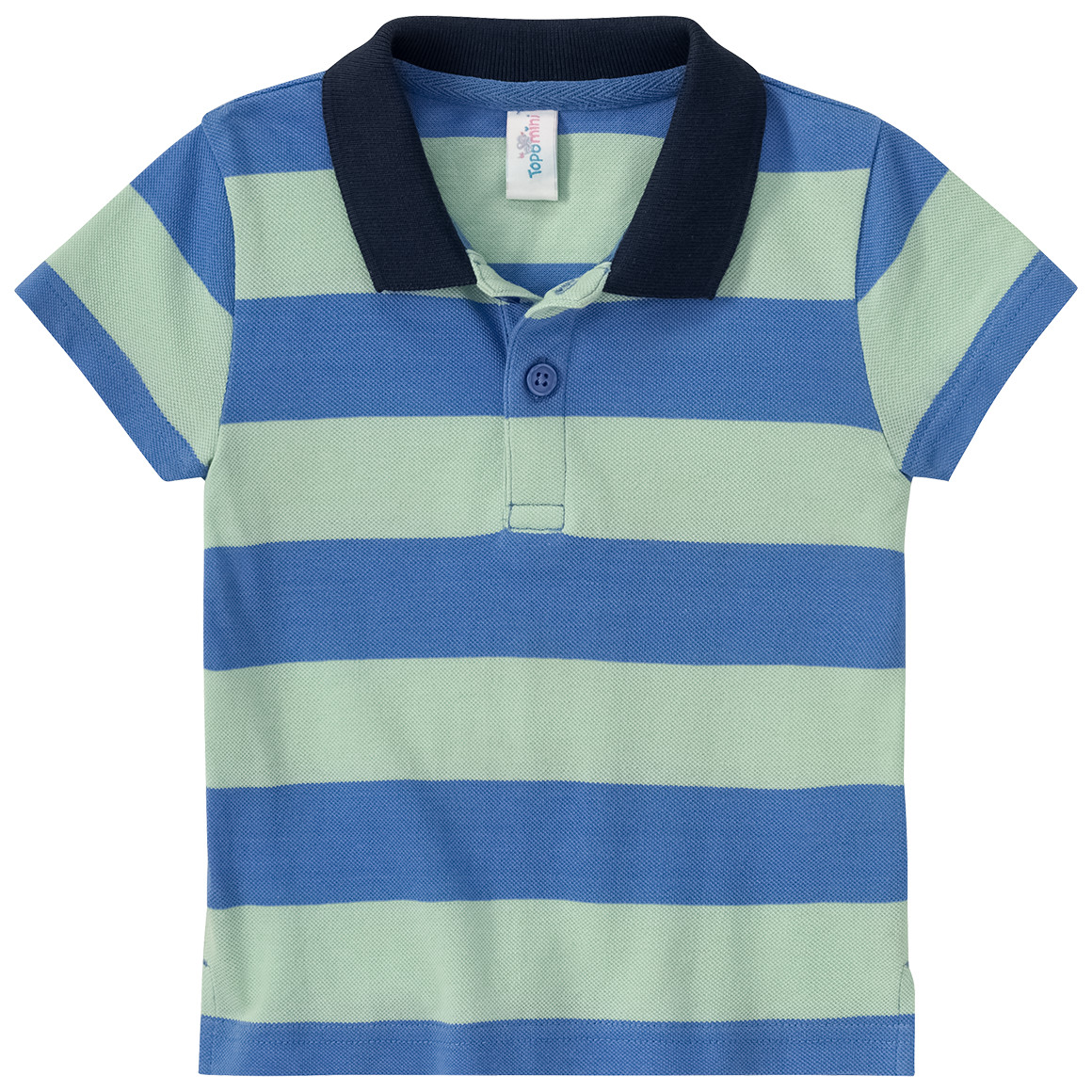 Topomini Baby Poloshirt mit Streifen hellgrün / blau