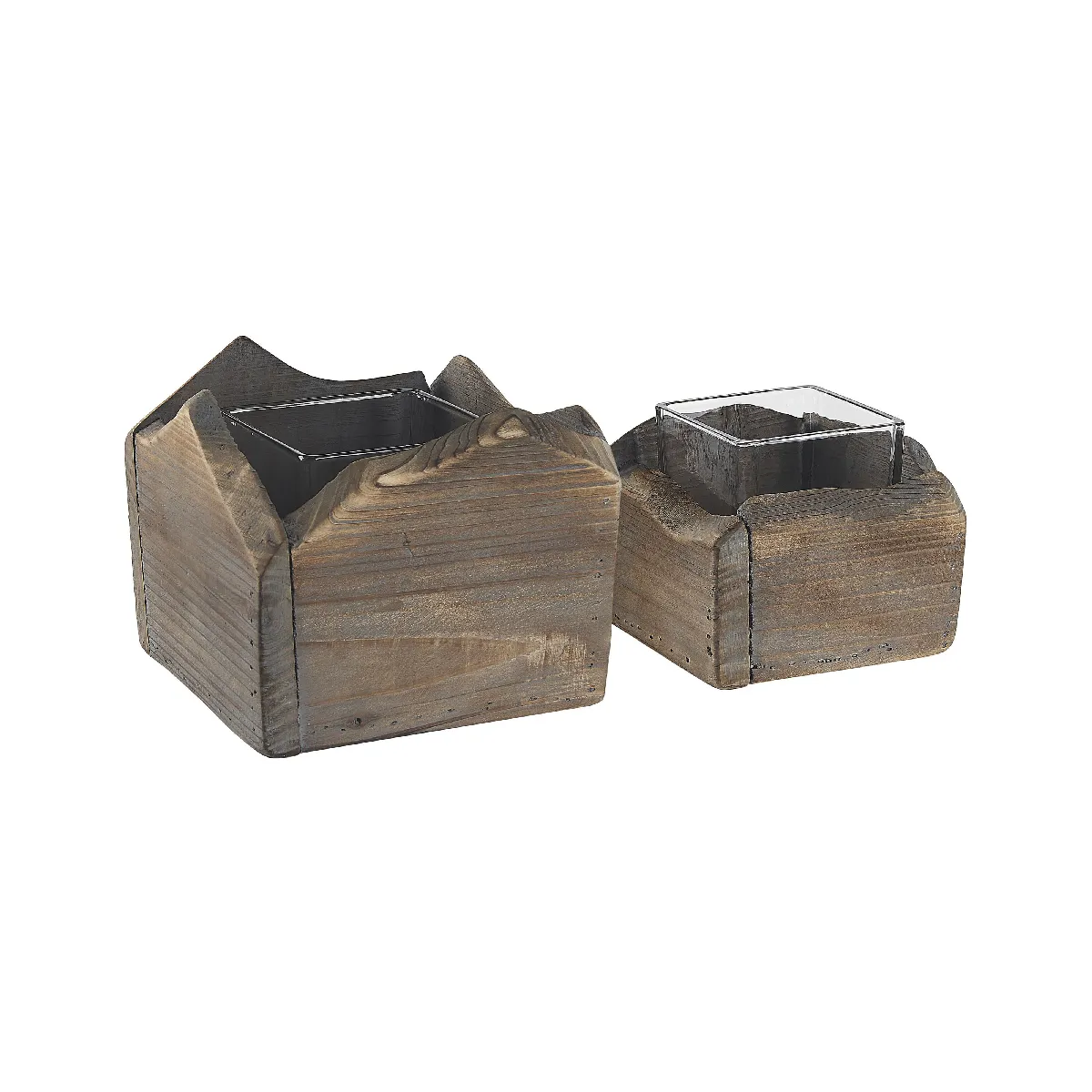 Beliani PLATEROS Bougeoir Bois Foncé