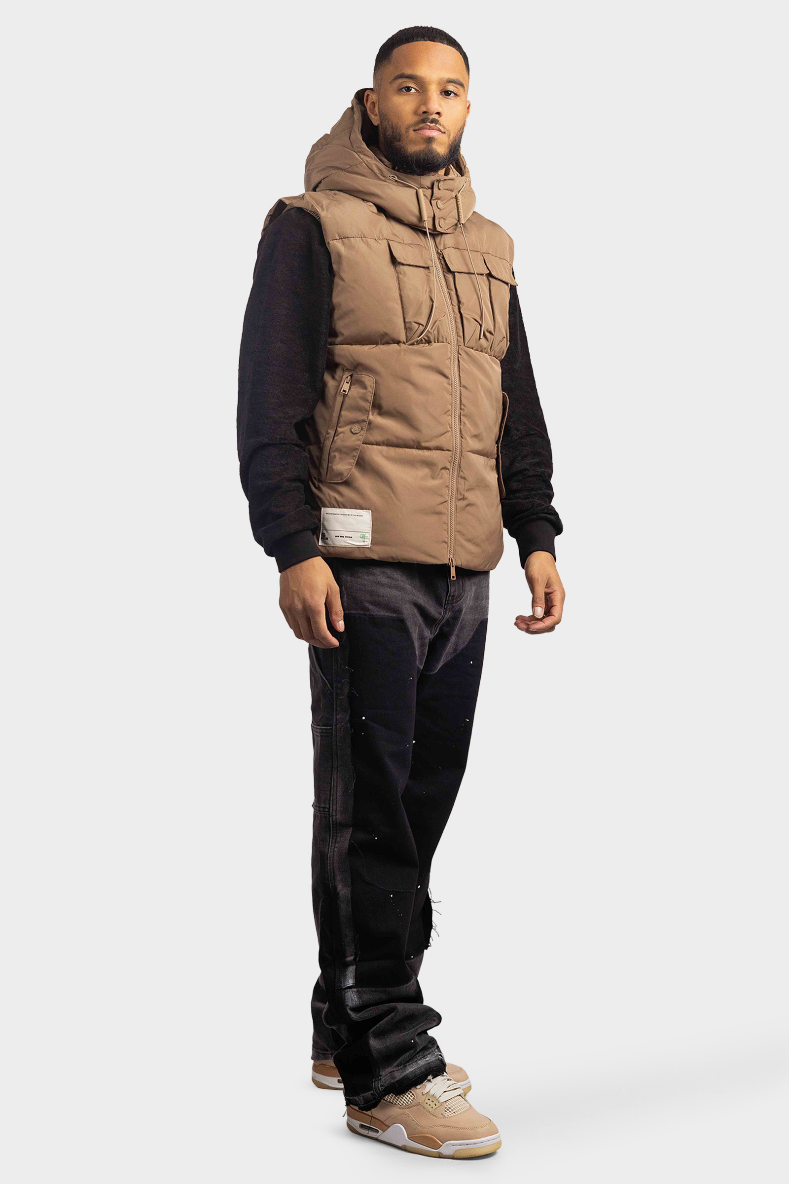 Off The Pitch Padded Bodywarmer Heren Beige/Bruin