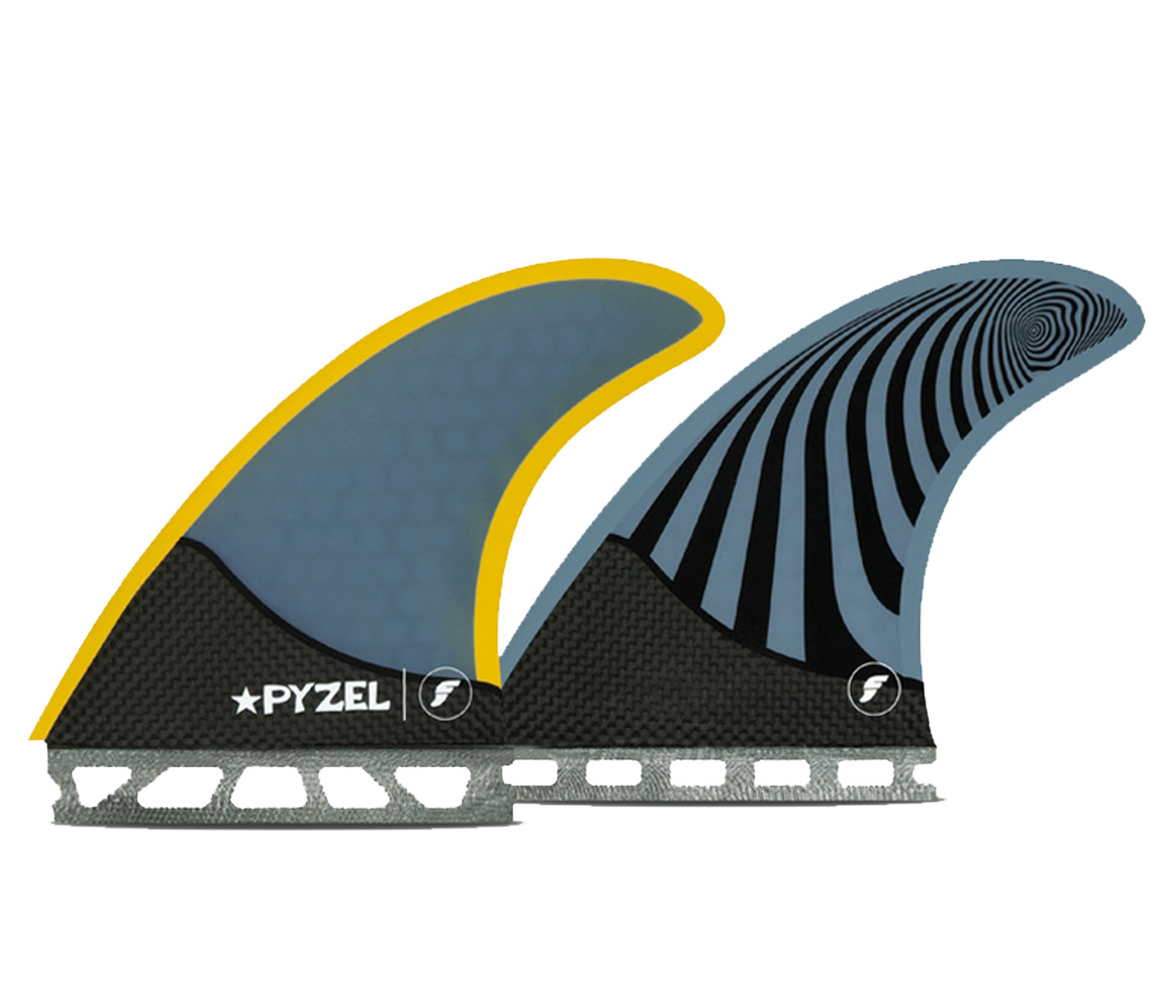 Futures Pyzel Honeycomb Carbon - Blue Yellow - Thruster - L